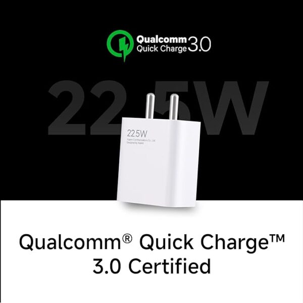 MI Xiaomi 22.5W Fast Charger with USB-C Cable, Quick Charge 3.0 Power Adapter Compatible with Redmi Note Series, Poco, Mi, Any Type C Devices - with Power Delivery (White) - Image 3