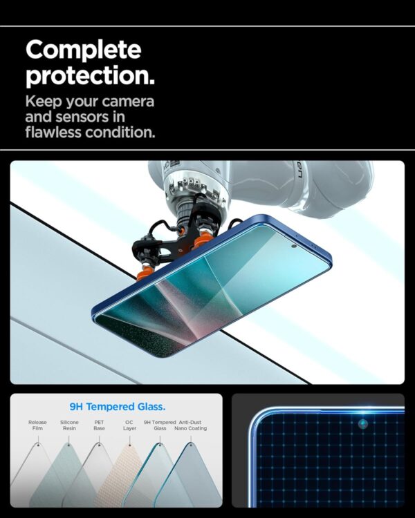 Spigen EZ Fit Tempered Glass Screen Protector Guard For Samsung Galaxy S25 / Galaxy S24 (2 Pack) - Image 2