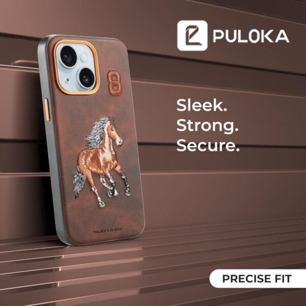 Mobile Cover for iPhone 15 - Horse Embroidery - Image 6