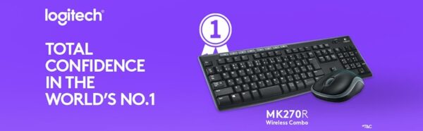 Logitech MK270r Wireless Keyboard and Mouse Combo for Windows, 2.4 GHz Wireless, Spill-resistant Design, 8 Multimedia & Shortcut Keys, 2-Year Battery Life, PC/Laptop- Black - Image 6
