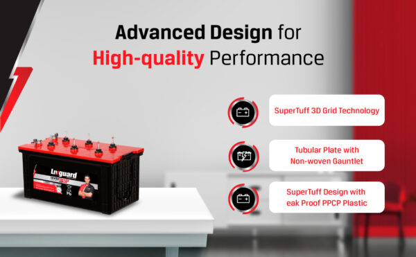 Livguard INVERTUFF Short Tubular Jumbo 150 Ah Battery with 36+24 Months Max Warranty and Extra Long Life* - Image 3